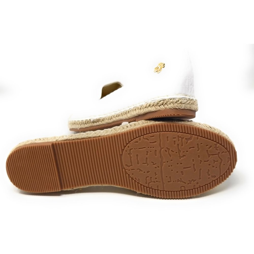 Women's Flat Loafer Espadrilles, E-2820, White - Picture 4 of 5